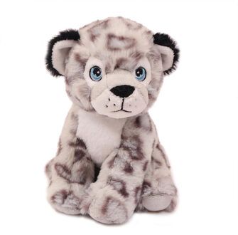 Knuffeldier Sneeuwluipaard - zachte pluche stof - lichtgrijs - premium kwaliteit knuffels - 20 cm