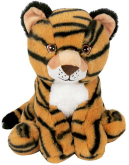 Knuffeldier Tijger Missy - zachte pluche stof - dieren knuffels - lichtbruin - 23 cm