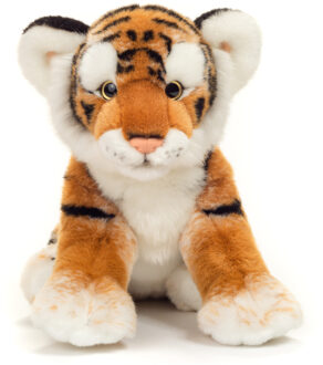 Knuffeldier Tijger - zachte pluche stof - premium kwaliteit knuffels - lichtbruin - 32 cm