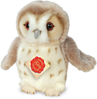 Knuffeldier Uil - zachte pluche stof - premium kwaliteit knuffels - beige/wit - 20 cm