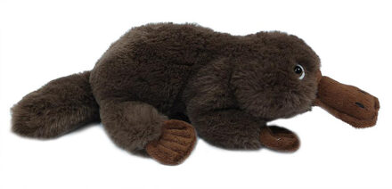 Knuffeldier Vogelbekdier - zachte pluche stof - bruin - kwaliteit knuffels - 35 cm