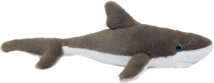Knuffeldier Witte Haai - zachte pluche stof - premium kwaliteit knuffels - grijs - 46 cm