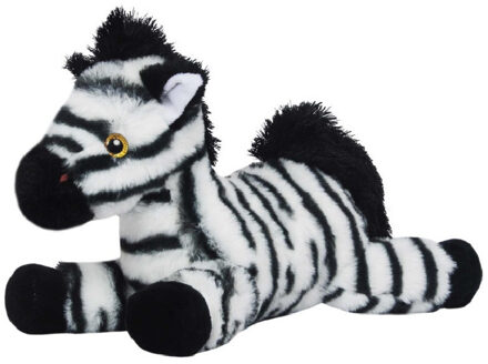 Knuffeldier Zebra Zowie - zachte pluche stof - wilde dieren knuffels - wit/zwart - 30 cm