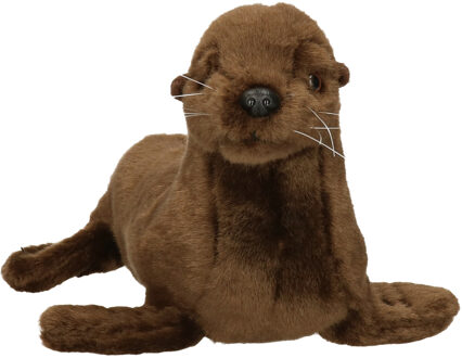 Knuffeldier Zeeleeuw - zachte pluche stof - bruin - 20 cm - dieren speelgoed