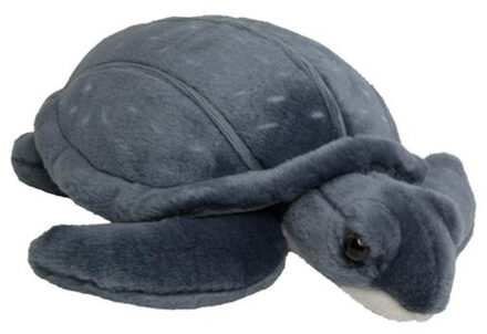 Knuffeldier zeeschildpad - zachte pluche stof - veel details - blauw - 30 cm