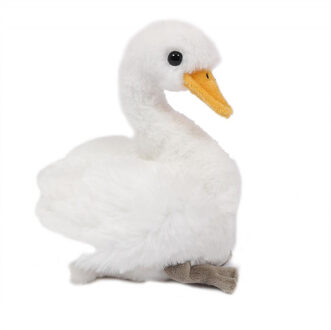 Knuffeldier Zwaan - zachte pluche stof - wit - premium kwaliteit knuffels - Vogels - 18 cm