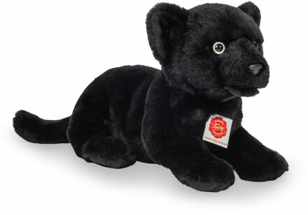 Knuffeldier Zwarte Panter - zachte pluche stof - premium kwaliteit knuffels - zwart - 30 cm