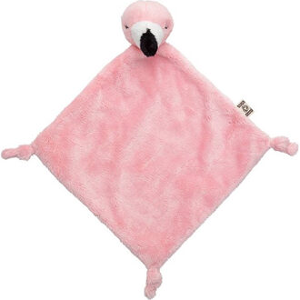 Knuffeldoekje tuttel roze flamingo - 40 cm - Knuffeldoek