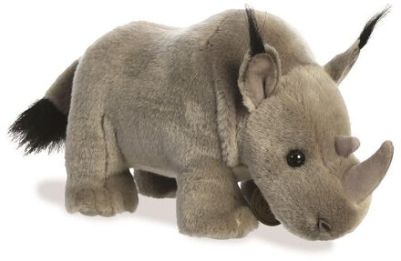 knuffelneushoorn MiYoni junior 26 cm pluche grijs Zwart