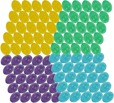 Knutsel en decoratie paaseieren - 100x stuks - kleuren mix - plastic - 4.5 cm - Pasen thema