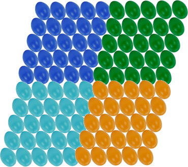 Knutsel en decoratie paaseieren - 100x stuks - kleuren mix - plastic - 4.5 cm - Pasen thema