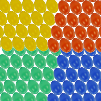 Knutsel en decoratie paaseieren - 100x stuks - multi colors - plastic - 4.5 cm - Pasen thema