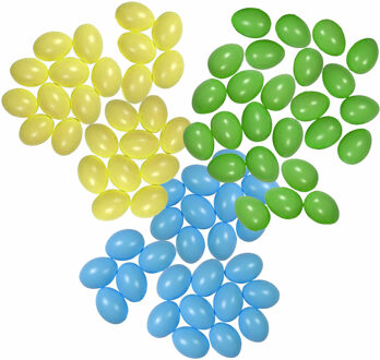 Knutsel en decoratie paaseieren - 75x stuks - kleuren mix - plastic - 6 cm - Pasen thema