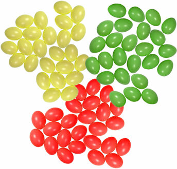 Knutsel en decoratie paaseieren - 75x stuks - kleuren mix - plastic - 6 cm - Pasen thema