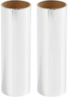 Knutsel/Hobby folie - 2x - zilver - transfer folie - decoratie folie - knutselen - 50 x 15,5 cm