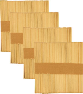 Knutselstokjes houtjes - 200x - houten ijsstokjes - naturel kleur - 11 cm