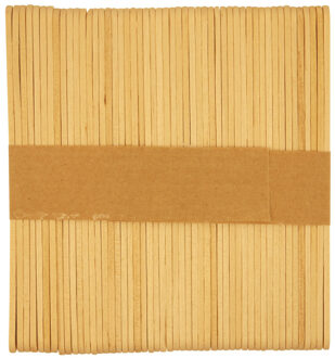 Knutselstokjes houtjes - 50x - houten ijsstokjes - naturel kleur - 11 cm
