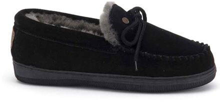 Koala Suede Dames Pantoffels - Black - Maat 38