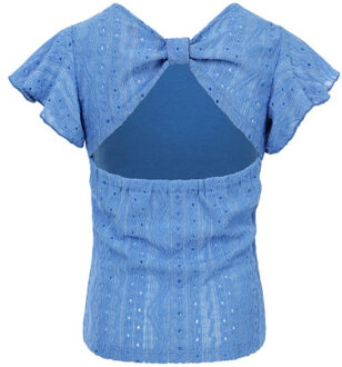 Kobalt lace top voor meisjes in de kleur Blauw - 110