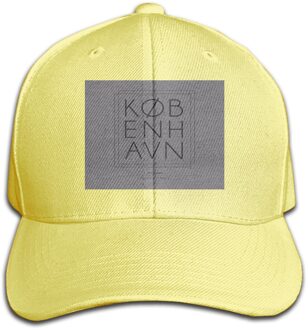 Kobenhavn Kopenhagen Stad Minimal Typografie 2 - Kobenhavn Ademend Verkoop Cap Hoed geel
