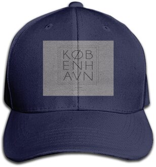Kobenhavn Kopenhagen Stad Minimal Typografie 2 - Kobenhavn Ademend Verkoop Cap Hoed marine