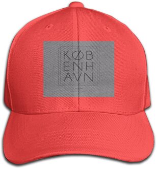 Kobenhavn Kopenhagen Stad Minimal Typografie 2 - Kobenhavn Ademend Verkoop Cap Hoed rood