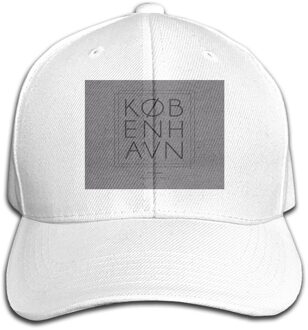 Kobenhavn Kopenhagen Stad Minimal Typografie 2 - Kobenhavn Ademend Verkoop Cap Hoed wit