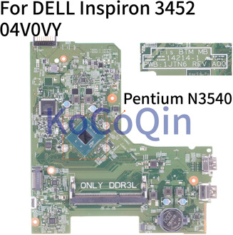 KoCoQin Laptop motherboard For DELL Inspiron 3451 3452 N3540 SR1YW Mainboard 14214-1 CN-04V0VY 04V0VY Pentium CPU
