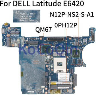 KoCoQin Laptop motherboard For DELL Latitude E6420 Mainboard PAL51 LA-6592P CN-0PH12P 0PH12P QM67 N12P-NS2-S-A1