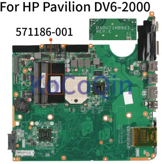 KoCoQin Laptop motherboard For HP Pavilion DV6-2000 Mainboard 571186-001 DA0UT1MB6E0 AMD DDR2