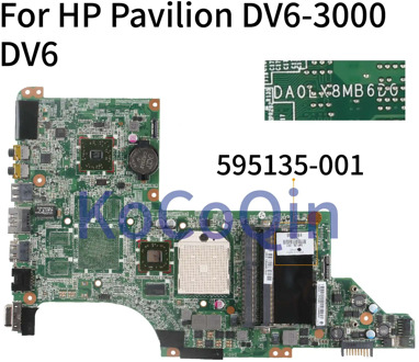 KoCoQin Laptop motherboard For HP Pavilion DV6-3000 DV6 Mainboard 595135-001 595135-501 DAOLX8MB6D1