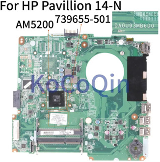 KoCoQin Laptop motherboard For HP Pavillion 14-N 14-F 14' Inch A6-5200 Mainboard DA0U93MB6D2 739655-501 739655-601 739655-001