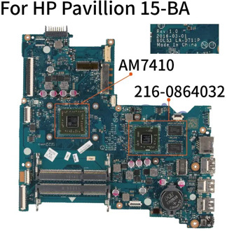 KoCoQin Laptop motherboard For HP Pavillion 15-BA Mainboard LA-D711P 860339-601 854936-001 AM7410 216-0864032 DDR3L
