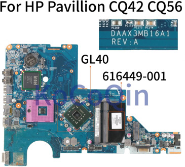 KoCoQin Laptop motherboard For HP Pavillion CQ42 CQ56 Core GL40 Mainboard 616449-001 DAAX3MB16A1 ddr2