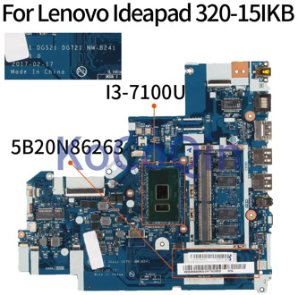 KoCoQin Laptop motherboard For Lenovo Ideapad 320-15IKB I3-7100U Mainboard 5B20N86263 NM-B241 DDR4