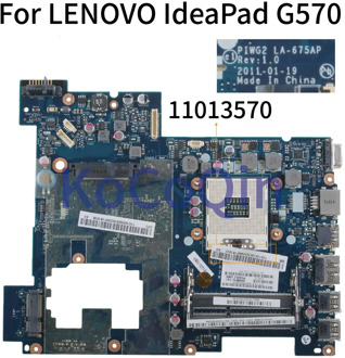 KoCoQin Laptop motherboard For LENOVO IdeaPad G570 HM65 PGA989 HDMI Mainboard PIWG2 LA-675AP 11013570