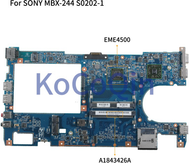 KoCoQin Laptop motherboard For SONY VPCYB3 MBX-244 Mainboard A1843426A S0202-1 48.4KY02.011 CPU EME4500