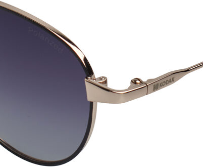 Kodak CF90003 Ronde zonnebril van gepolariseerd metaal voor dames en heren Goud - One Size