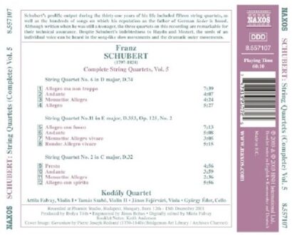 Kodaly Quartet - Complete String Quartets Volume 5
