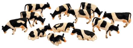Koe 1:32 zwart/wit liggend staand 12 st