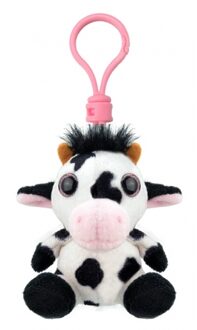 Koe Sleutelhanger - 9 cm - pluche - koeien knuffel hanger