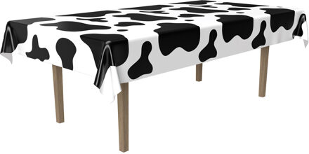 Koe tafelkleed - kunststof - 275 x 135 cm - boeren feest thema tafelzeil Multi
