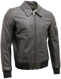 Koeienhuid luchtvaartmaatschappij leer A2 US Airforce bomberjack - maat 5XL Zwart/bruin