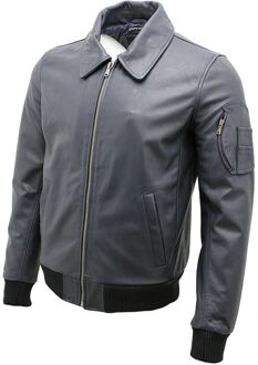 Koeienhuid luchtvaartmaatschappij leer A2 US Airforce bomberjack - maat S Blauw/marineblauw