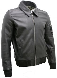 Koeienhuid luchtvaartmaatschappij leer A2 US Airforce bomberjack Zwart - 3XL