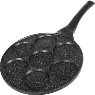 koekenpan voor pancakes - zwart - D26 cm - smile - anti aanbaklaag
