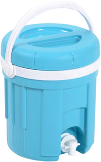 Koelbox drank dispenser - met tap - 4L- plastic - D23 x H26 cm - draagbaar