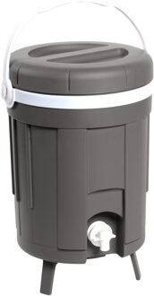 Koelbox drank dispenser - met tap - 8L- plastic - D27 x H39 cm - draagbaar