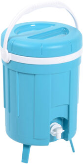 Koelbox drank dispenser - met tap - 8L- plastic - D27 x H39 cm - draagbaar