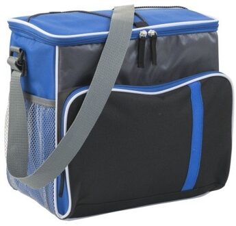 Koelbox/koeltas XL blauw/zwart 12 liter - Koeltas Multikleur